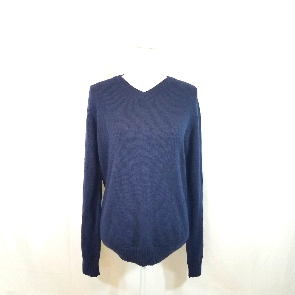 Novica Navy Alpaca V-Neck Sweater M